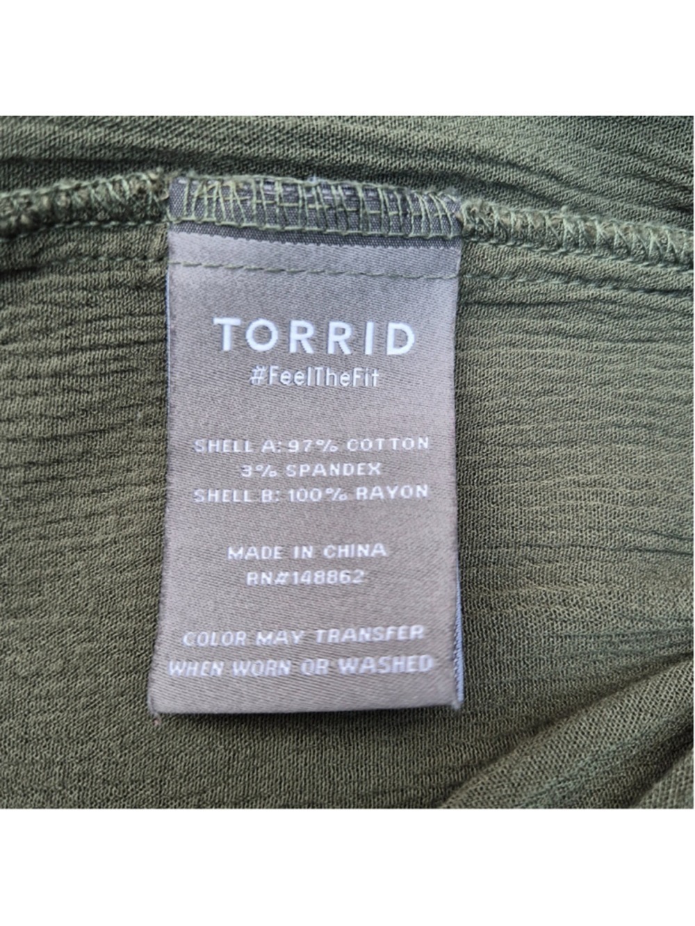 Torrid Womens Size 1 Olive Green Military Utility Jacket Peplum Hem Stretch - Picture 5 of 9